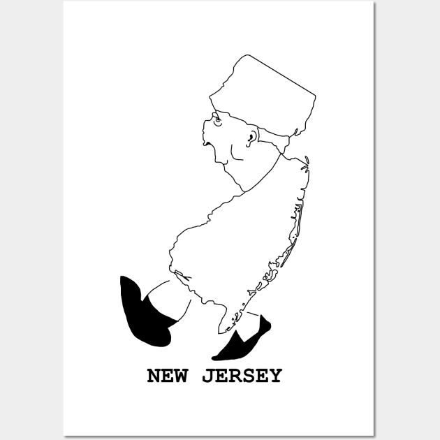 A funny map of New Jersey 3 Wall Art by percivalrussell